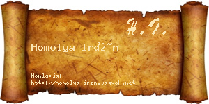Homolya Irén névjegykártya